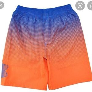 Under Armour Boy's Blue & Orange Swim Trunks—7